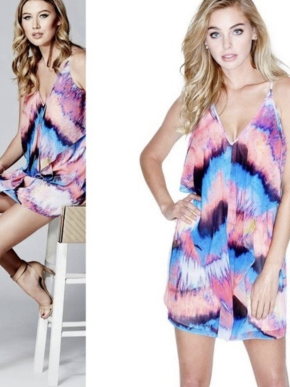 Marciano Reflection Mali Sleeveless Dress - Tie Die Summer Dress - Size XS
